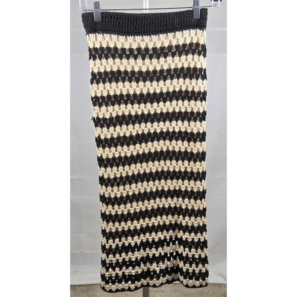 Moon River Boho Crochet Festival Lined Maxi Skirt, Small